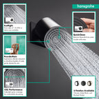 HANSGROHE 24131671 Pulsify S Showerhead 105 1-Jet, 2.5 GPM - Matte Black