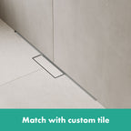 HANSGROHE 56220001 RainDrain Minimalistic Complete Set 2", 31 1/2" Trim and Installation Set - Brushed Stainless Steel