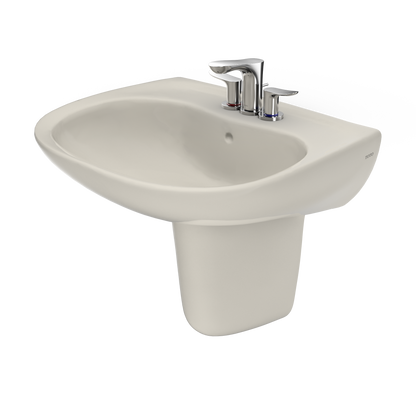 TOTO LHT242.4G#12 Prominence Oval Wall-Mount Bathroom Sink With Cefiontect And Shroud For 4 Inch Center Faucets - Sedona Beige