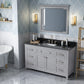 JEFFREY ALEXANDER VKITCHA60SGRBGR 60" Grey Chatham Vanity, Black Granite Vanity Top, undermount rectangle bowl - Grey