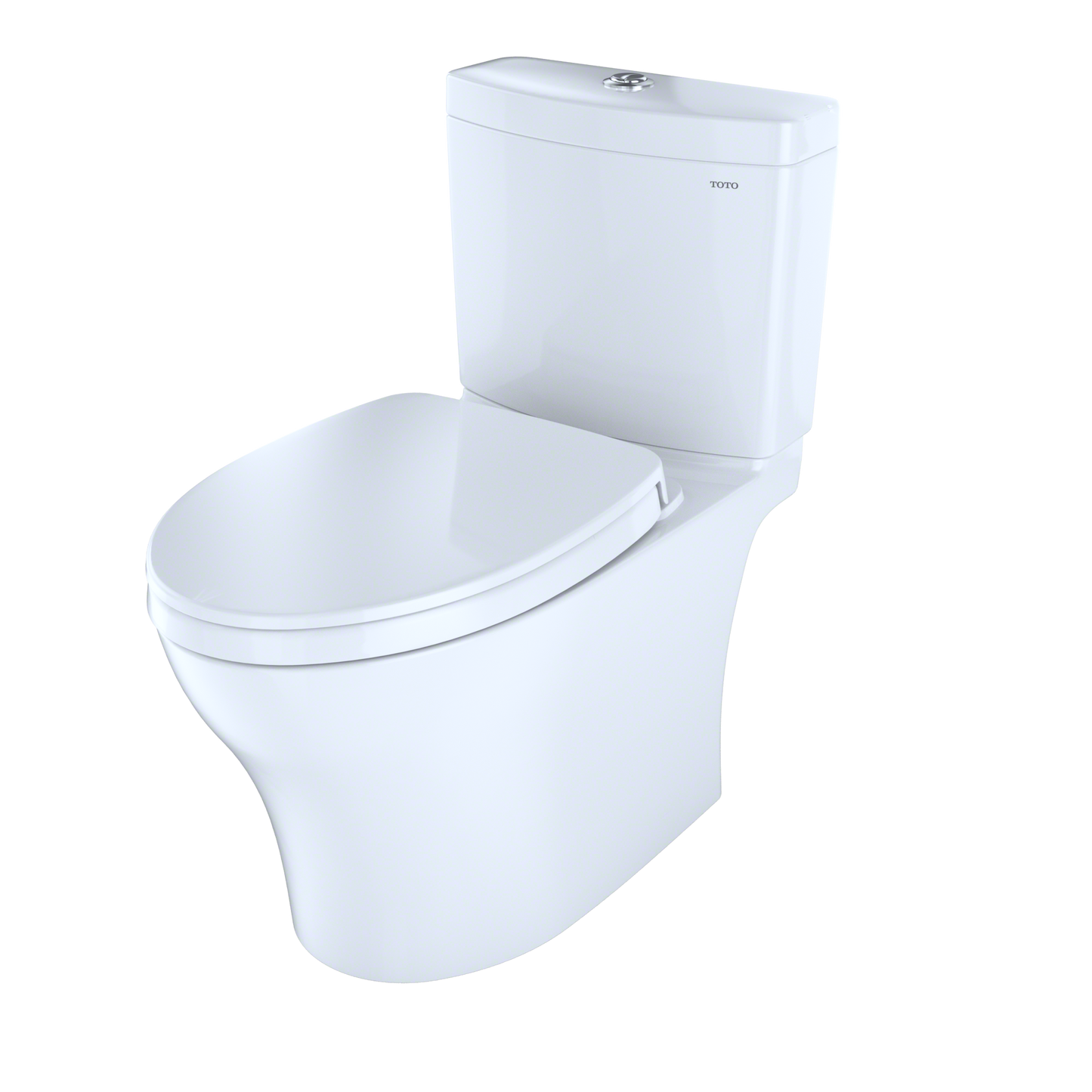 TOTO MS446124CEMFGN#01 Aquia IV Two-Piece Elongated Dual Flush 1.28 and 0.9 GPF Universal Height Toilet with CEFIONTECT , Cotton White