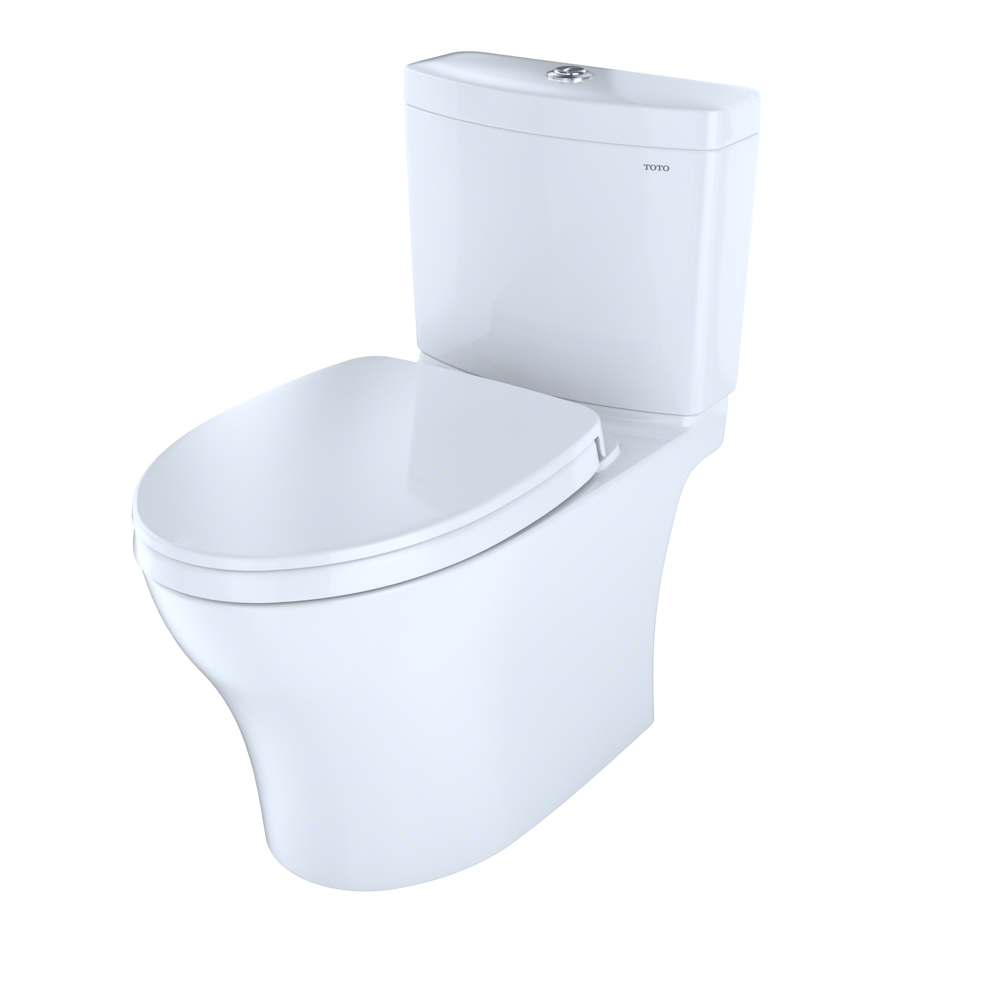 TOTO MS446124CEMFGN#01 Aquia Iv Two-Piece Elongated Dual Flush 1.28 And 0.9 Gpf Universal Height Toilet With Cefiontect - Cotton White