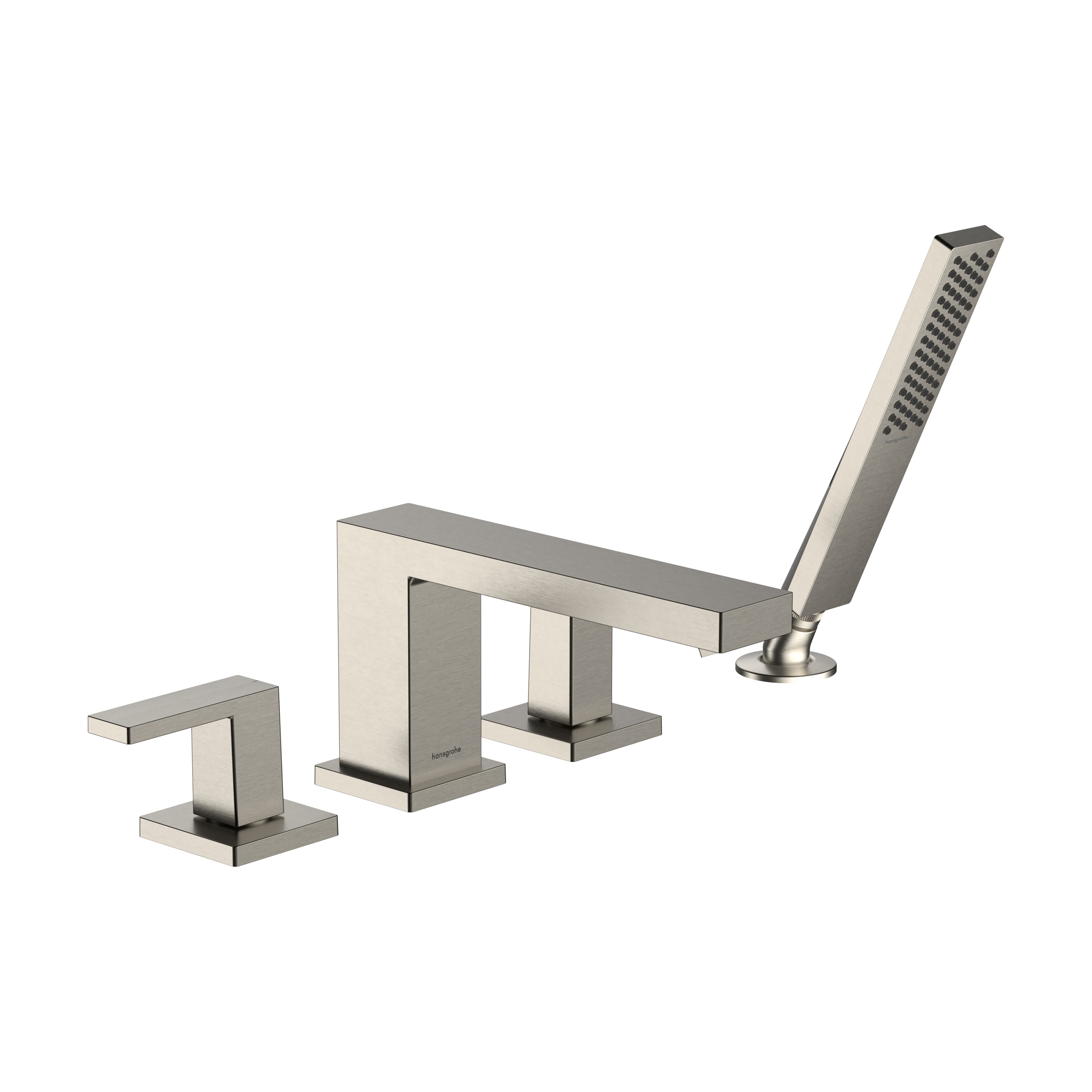 HANSGROHE 73444821 Tecturis E 4-Hole Roman Tub Set Trim with 1.75 Handshower - Brushed Nickel