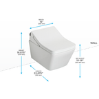 TOTO CWT4494049CMFG#MS Washlet+ Sp Wall-Hung Square-Shape Toilet With Sx Bidet Seat And Duofit In-Wall 1.28 And 0.9 Gpf Dual-Flush Tank System - Matte Silver