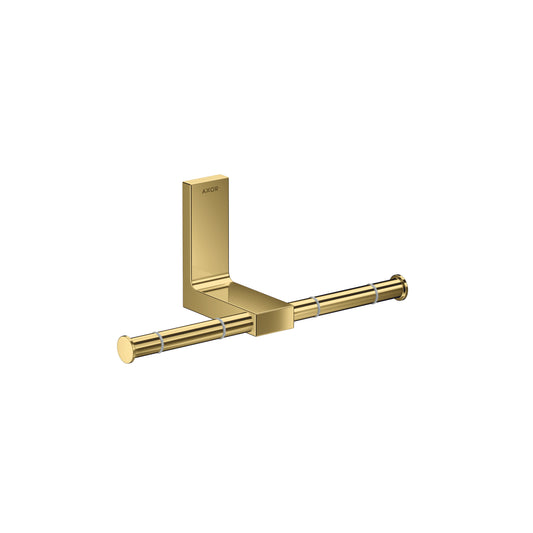 AXOR Universal Rectangular  Toilet Paper Holder Double in Polished Gold Optic