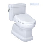 TOTO CST974CEFGAT40#01 Eco Guinevere Washlet+ Ready Elongated 1.28 Gpf Universal Height Skirted Toilet With Cefiontect - Cotton White