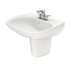 TOTO LHT242.4G#11 Prominence Oval Wall-Mount Bathroom Sink With Cefiontect And Shroud For 4 Inch Center Faucets - Colonial White