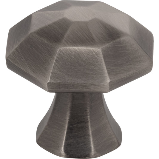 JEFFREY ALEXANDER 678BNBDL Wheeler 1-1/4" Length Geometric Knob - Brushed Pewter