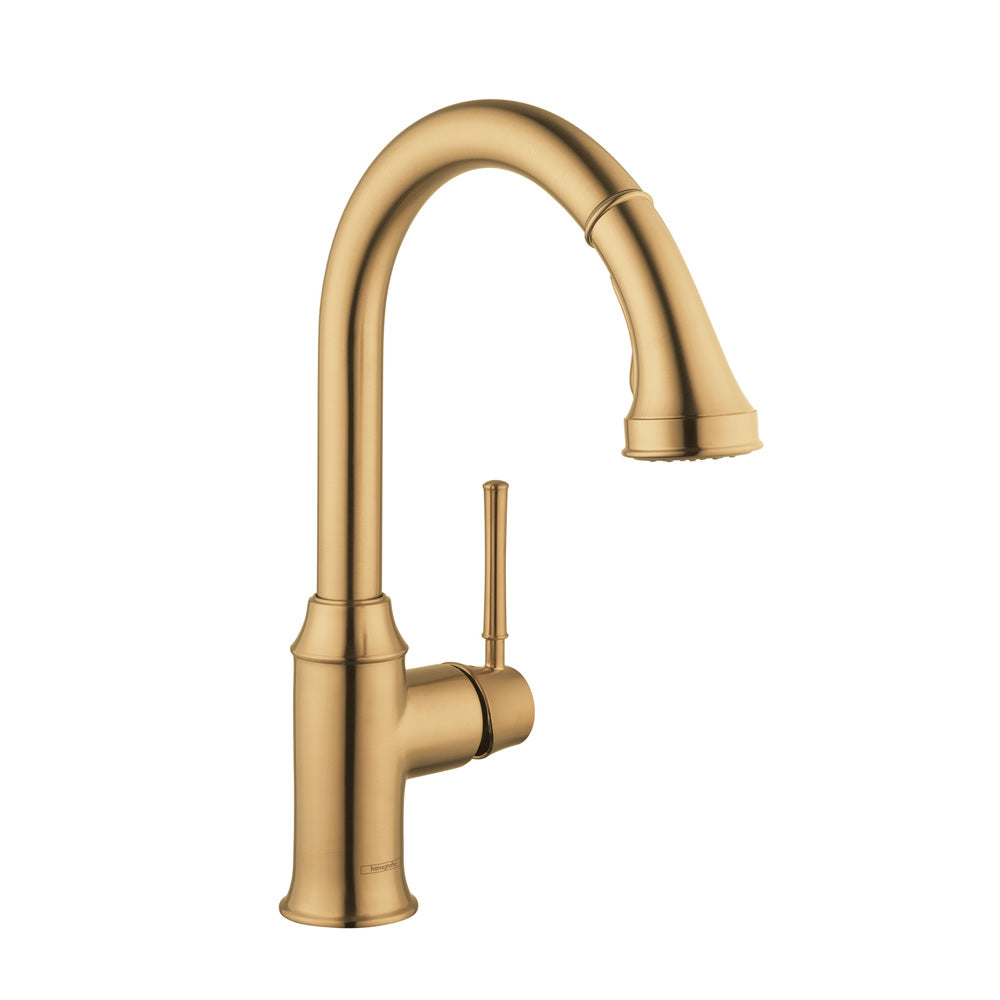 HANSGROHE 04215250 Talis C HighArc Kitchen Faucet, 2-Spray Pull-Down, 1.75 GPM - Brushed Gold Optic
