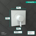 HANSGROHE 15724701 Ecostat Square Pressure Balance Trim - Matte White