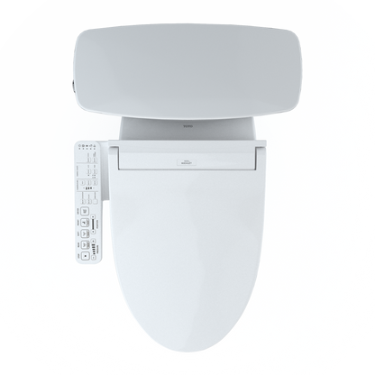 TOTO MW7863074CEFG.10#01 Drake Transitional Washlet+ Two-Piece Elongated 1.28 Gpf Universal Height Tornado Flush Toilet With C2 Bidet Seat - Cotton White