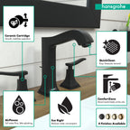 HANSGROHE 31331671 Metropol Classic Widespread Faucet 160 with Lever Handles and Pop-Up Drain, 1.2 GPM - Matte Black
