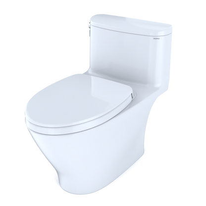 TOTO MS642124CUFG#01 Nexus 1G One-Piece Elongated 1.0 Gpf Universal Height Toilet With Cefiontect And Ss124 Softclose Seat - Cotton White