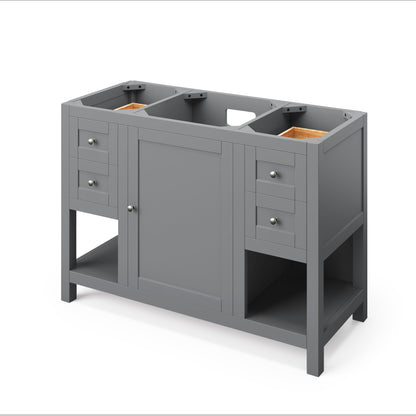 JEFFREY ALEXANDER VKITAST48GRBOR 48" Grey Astoria Vanity, Boulder Cultured Marble Vanity Top, undermount rectangle bowl - Grey