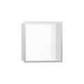 HANSGROHE 56099800 XtraStoris Individual Wall Niche Matte White with Design Frame 12"x 12"x 4" - Brushed Stainless Steel