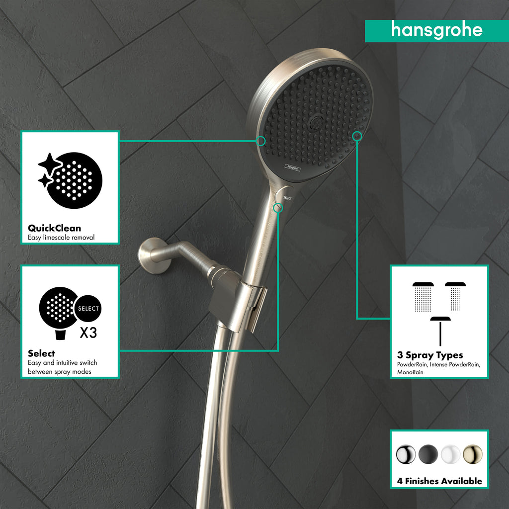 HANSGROHE 26913821 Rainfinity Handshower Set 130 3-Jet, 2.5 GPM - Brushed Nickel
