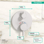 HANSGROHE 15757701 Ecostat S Thermostatic Trim with Volume Control - Matte White