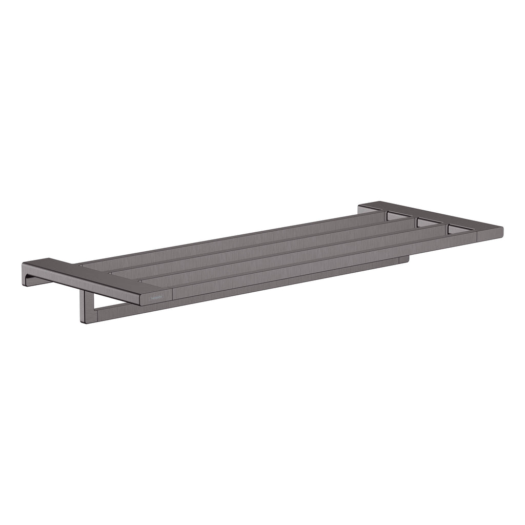 HANSGROHE 41751340 AddStoris Towel Rack with Towel Bar - Brushed Black Chrome
