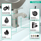 HANSGROHE 31075821 Metris C Single-Hole Faucet 100 with Pop-Up Drain, 1.2 GPM - Brushed Nickel