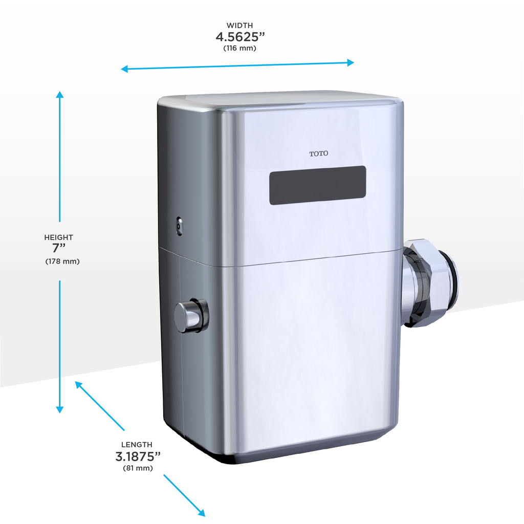 TOTO TET6UB#CP Ecopower Touchless 1.0 Gpf High- Efficiency Toilet Flushometer Valve With 24 Inch Vacuum Breaker Set - Polished Chrome