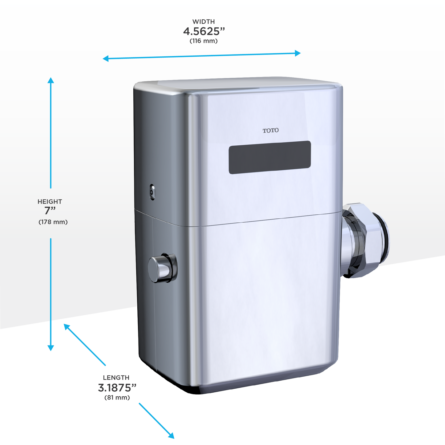 TOTO TET1UB#CP Ecopower Touchless 1.0 Gpf High-Efficiency Toilet Flushometer Valve - Polished Chrome