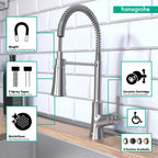 HANSGROHE 04792800 Joleena Semi-Pro Kitchen Faucet, 2-Spray, 1.75 GPM - Stainless Steel Optic