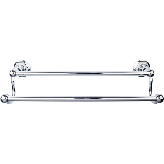 TOP KNOBS ED7PCB TOP BATH (R) Edwardian Bath Double 20 1/2" Wall Mounted Towel Bar - Polished Chrome