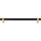 JEFFREY ALEXANDER 5224MBBG Key Grande 224 mm Center-to-Center Bar Pull - Matte Black w/Brushed Gold