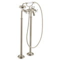 AXOR 16562821 Montreux 2-Handle Freestanding Tub Filler Trim with Cross Handles and 1.8 GPM Handshower - Brushed Nickel
