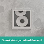 HANSGROHE 56058700 XtraStoris Original Recessed Toilet Paper Holder with Storage & Tileable Door - Matte White