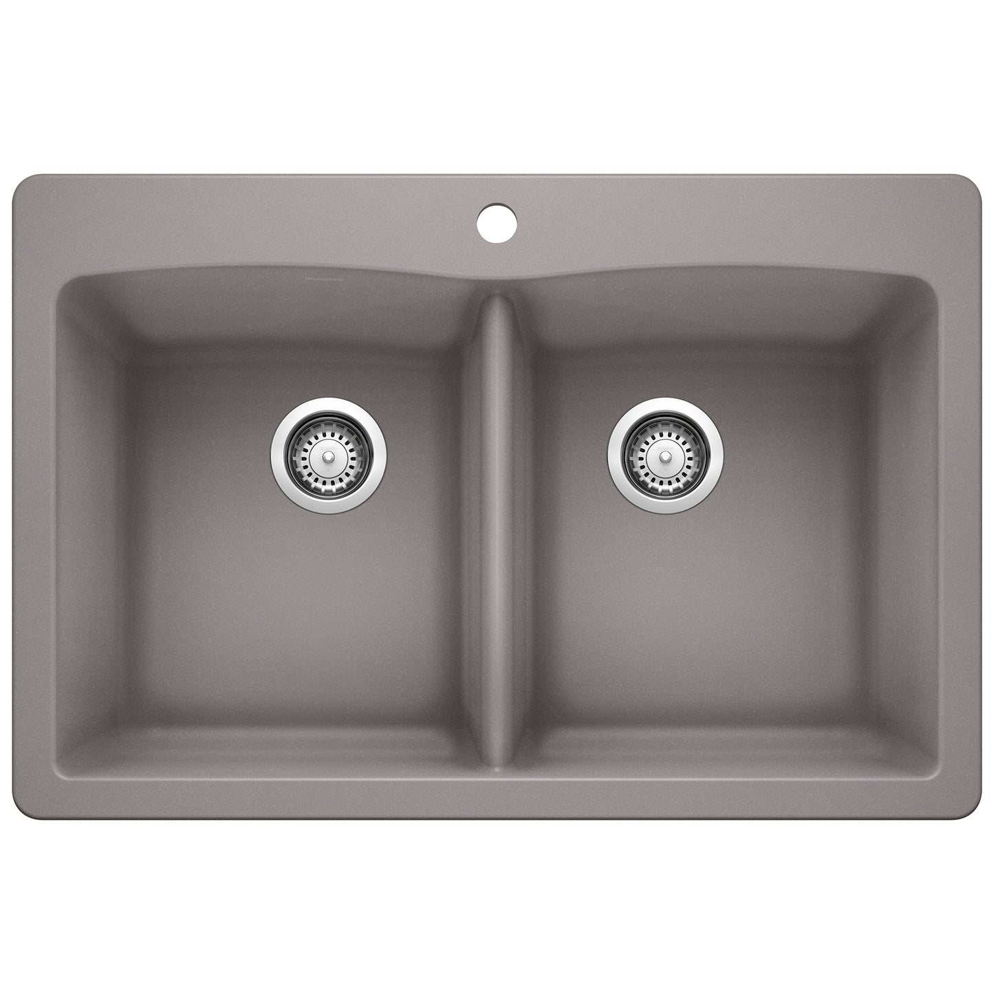 BLANCO 440219 Diamond Diamond SILGRANIT 33" 50/50 Double Bowl Dual Mount Kitchen Sink - Metallic Gray in Metallic Gray