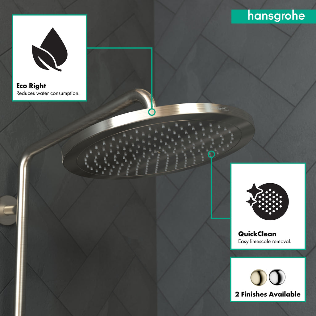 HANSGROHE 26217821 Croma Showerhead 280 1-Jet, 1.75 GPM - Brushed Nickel