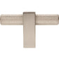 JEFFREY ALEXANDER 498T-SN Larkin Knurled 2-3/8" Length Bar Knob - Satin Nickel