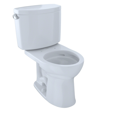 TOTO CST453CEFG#01 Drake Ii Two-Piece Round 1.28 Gpf Universal Height Toilet With Cefiontect - Cotton White