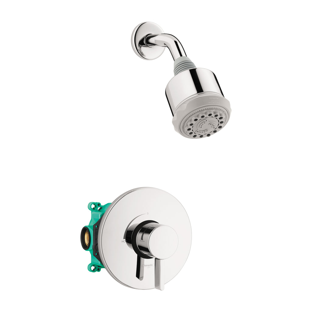 HANSGROHE 04907000 Clubmaster Pressure Balance Shower Set with Rough, 2.5 GPM - Chrome
