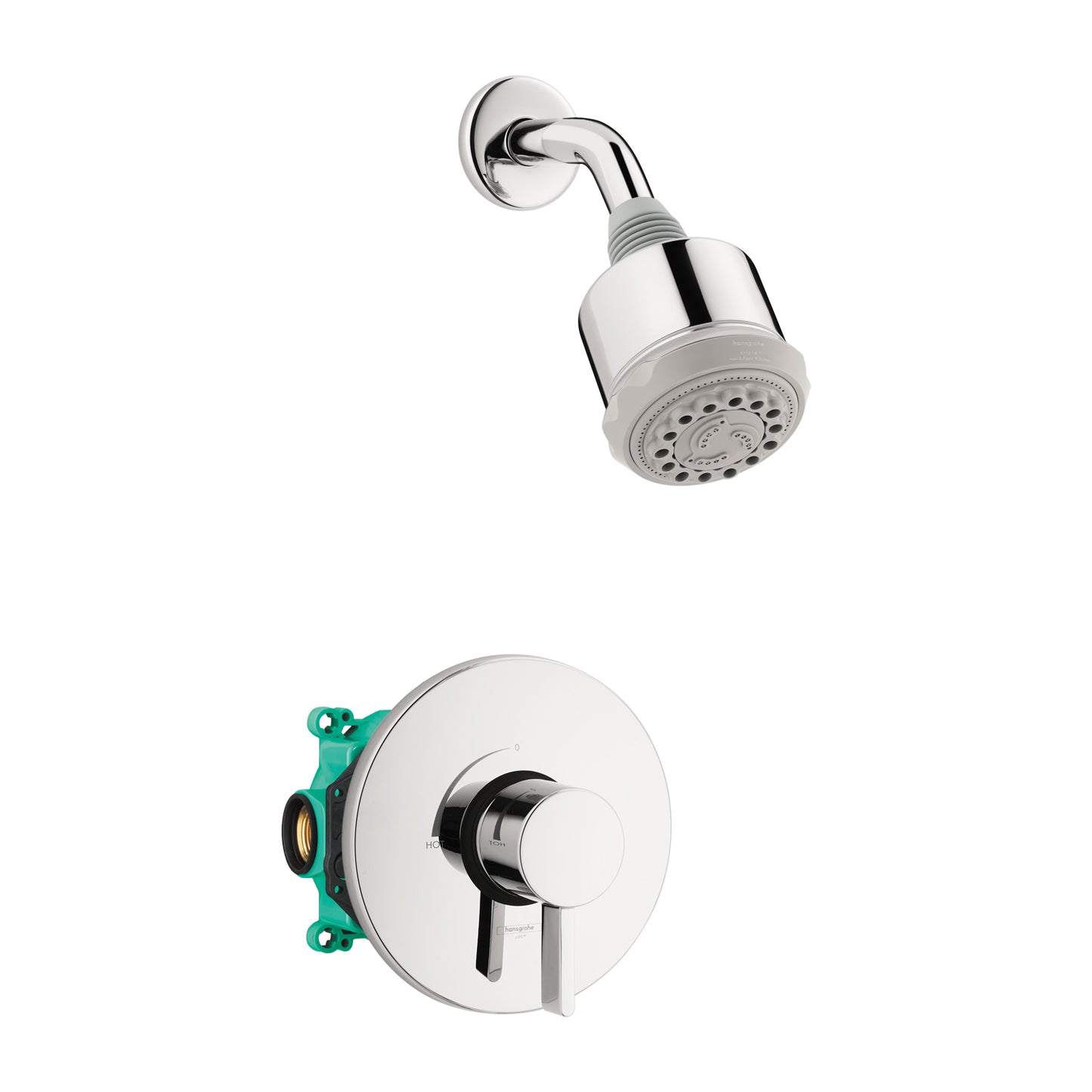 HANSGROHE 04907000 Clubmaster Pressure Balance Shower Set with Rough, 2.5 GPM - Chrome