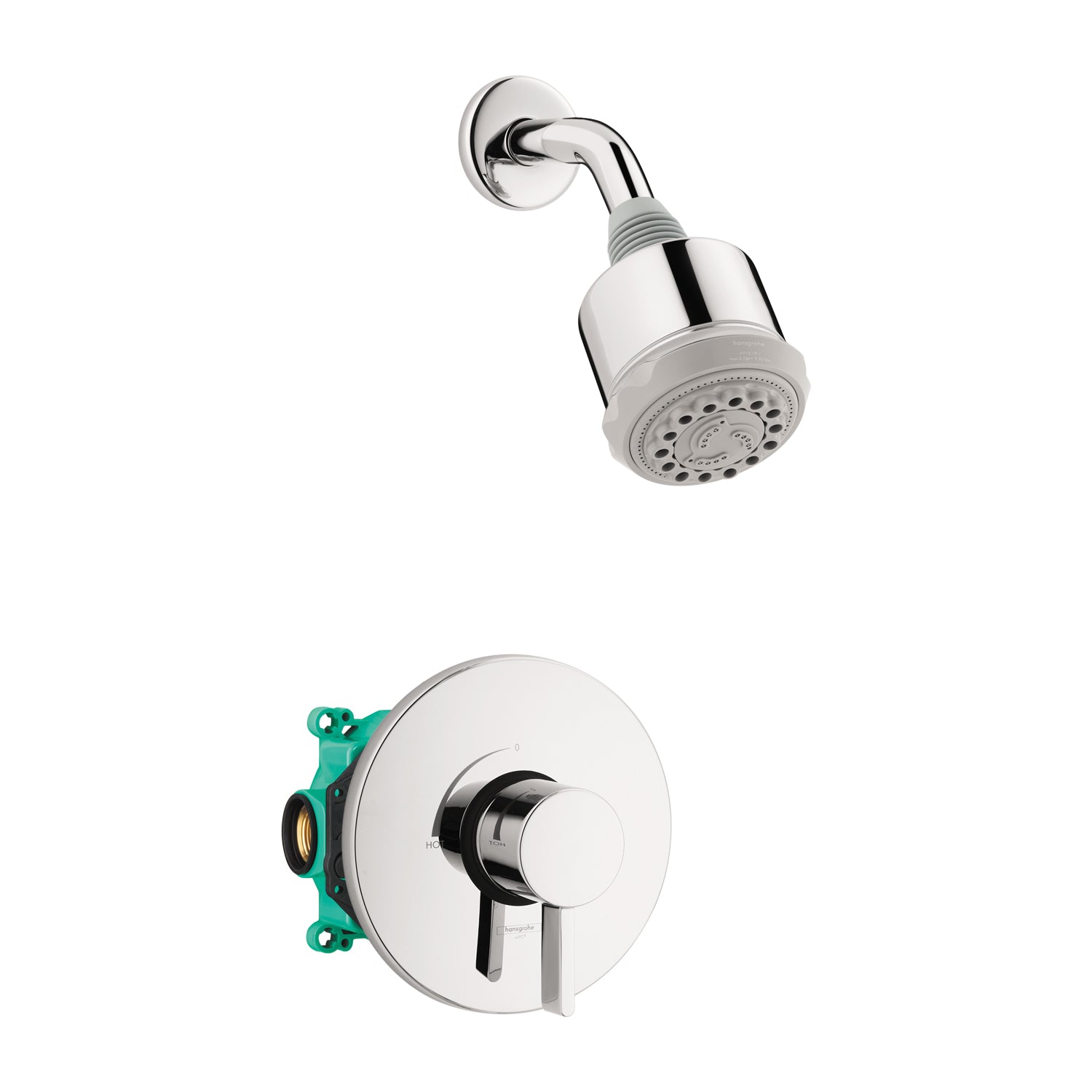 HANSGROHE 04907000 Clubmaster Pressure Balance Shower Set with Rough, 2.5 GPM - Chrome