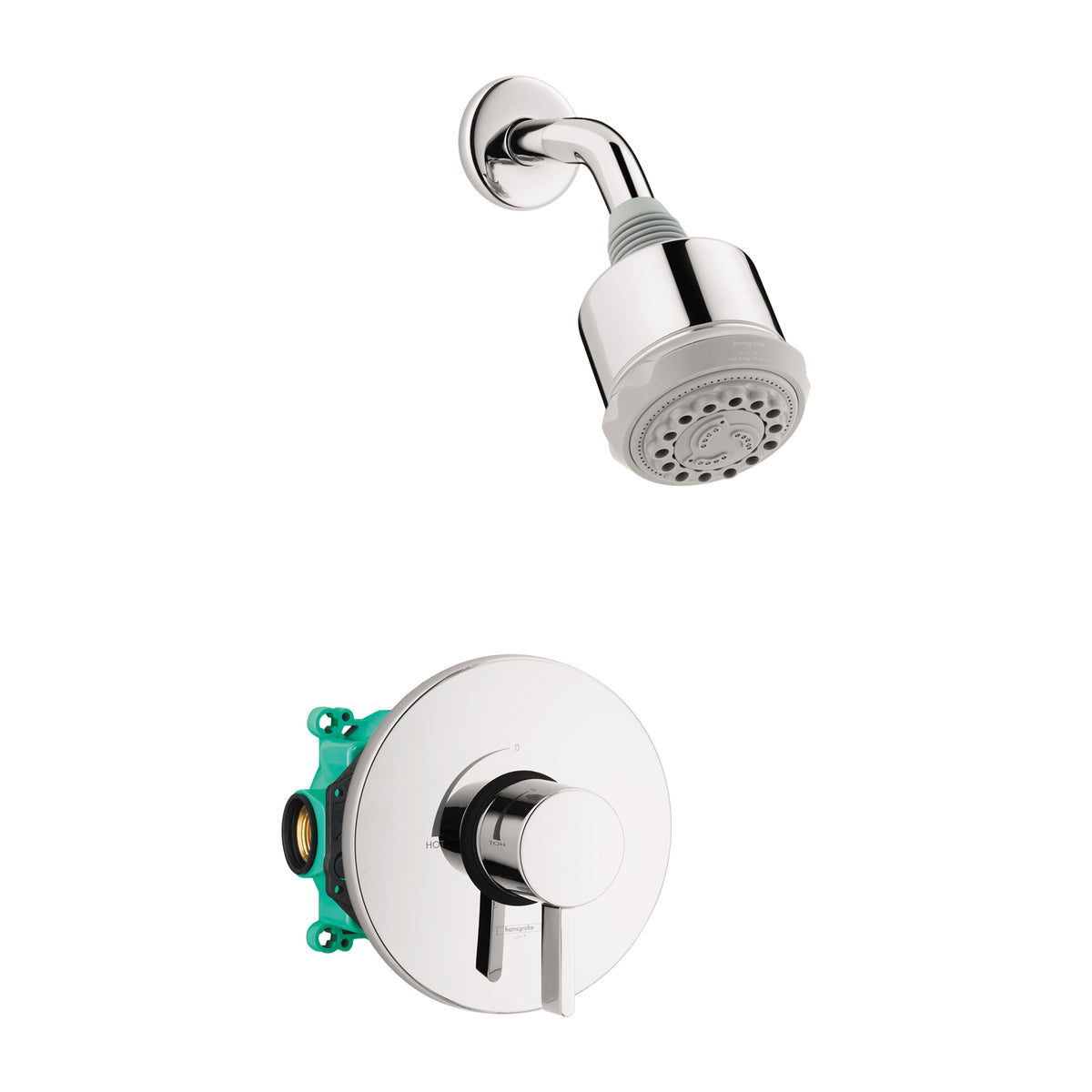 HANSGROHE 04907000 Clubmaster Pressure Balance Shower Set with Rough, 2.5 GPM - Chrome