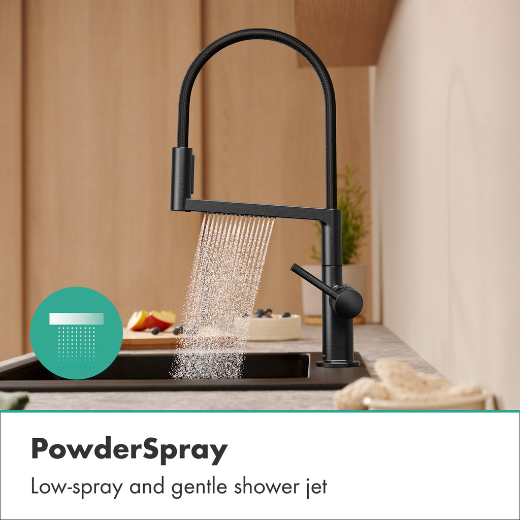 HANSGROHE 72861341 Talis N Semi-Pro PowderSpray Kitchen Faucet 1.75 GPM - Brushed Black Chrome