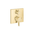 HANSGROHE 15862251 Ecostat Pressure Balance Trim Square with Diverter - Brushed Gold Optic