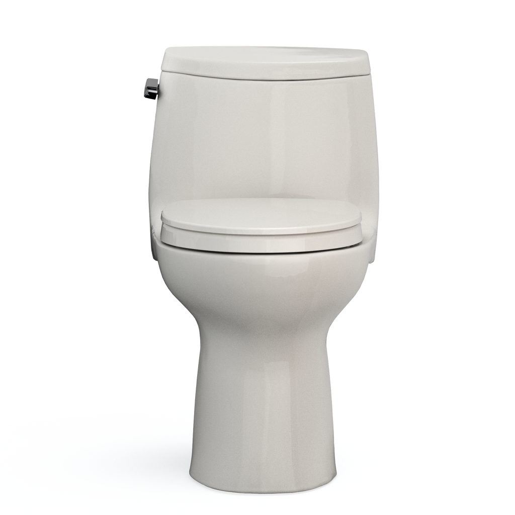 TOTO MS604124CEFG#12 Ultramax Ii One-Piece Elongated 1.28 Gpf Universal Height Toilet With Cefiontect And Ss124 Softclose Seat - Sedona Beige