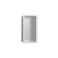 HANSGROHE 56094700 XtraStoris Individual Wall Niche Brushed Stainless Steel with Design Frame 12"x 6"x 4" - Matte White