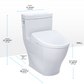 TOTO MW6264736CEFGA#01 WASHLET+ Aimes One-Piece Elongated 1.28 GPF Toilet with Auto Flush S7A Contemporary Bidet Seat , Cotton White