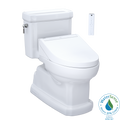 TOTO MW9743084CEFG#01 Washlet+ Eco Guinevere Elongated 1.28 Gpf Universal Height Toilet With C5 Bidet Seat - Cotton White