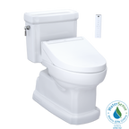 TOTO MW9743084CEFG#01 Washlet+ Eco Guinevere Elongated 1.28 Gpf Universal Height Toilet With C5 Bidet Seat - Cotton White
