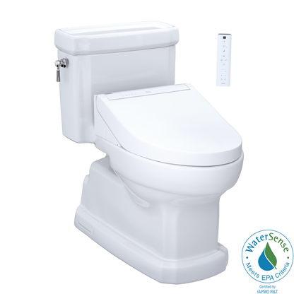 TOTO MW9743084CEFG#01 Washlet+ Eco Guinevere Elongated 1.28 Gpf Universal Height Toilet With C5 Bidet Seat - Cotton White