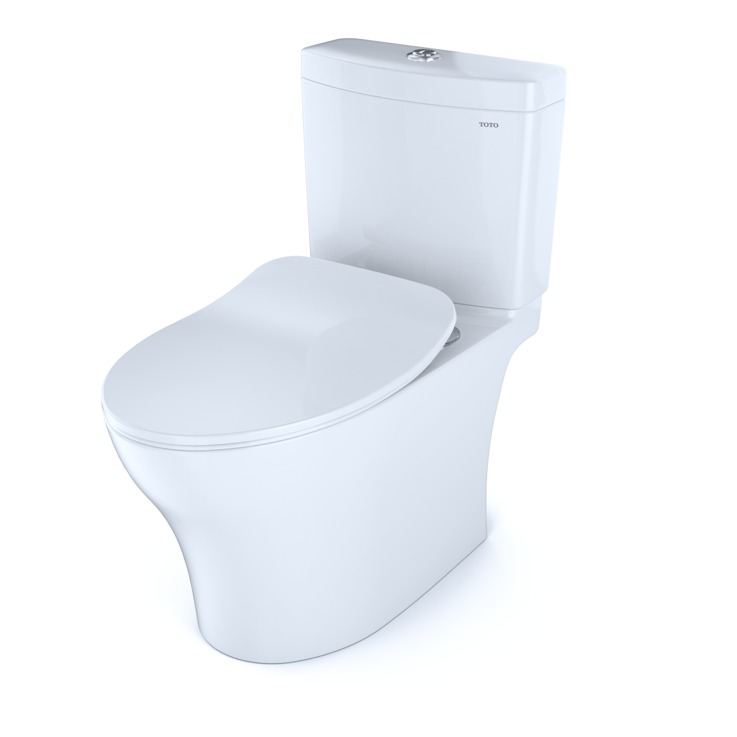 TOTO MS446234CEMFGN#01 Aquia IV Two-Piece Elongated Dual Flush 1.28 and 0.9 GPF Toilet with CEFIONTECT and SoftClose Seat , Cotton White