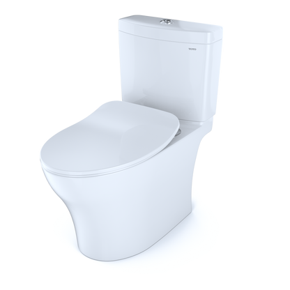 TOTO MS446234CEMGN#01 Aquia Iv Two-Piece Elongated Dual Flush 1.28 And 0.9 Gpf Toilet With Cefiontect And Softclose Seat - Cotton White