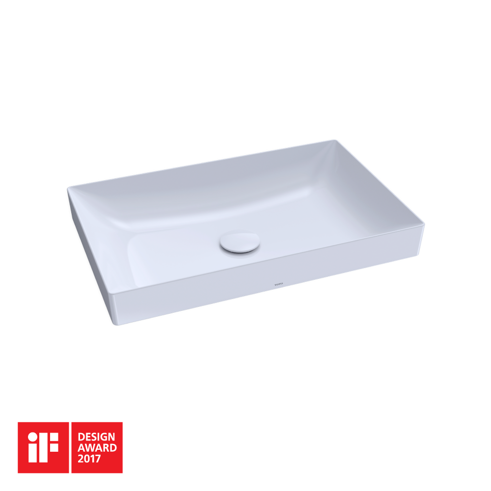 TOTO LT476GR#01 Kiwami Rectangular 23" Vessel Bathroom Sink with CEFIONTECT , Cotton White