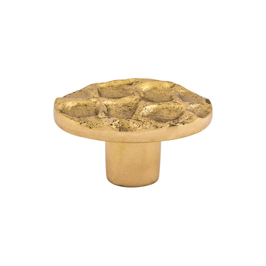 TOP KNOBS TK298BR Cobblestone 2" Length Oval Knob - Polished Brass